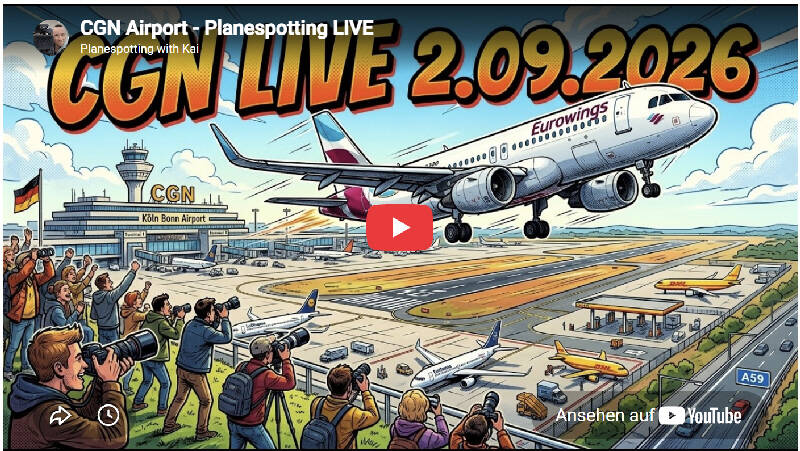 Cologne CGN, Planespotting @ Youtube 
